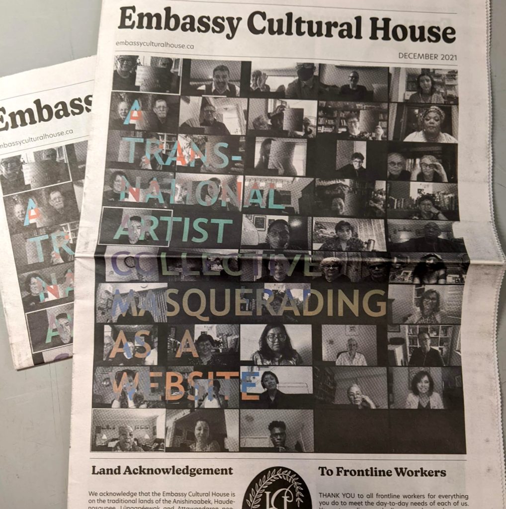 Front page of the newspaper, "Embassy Cultural House"